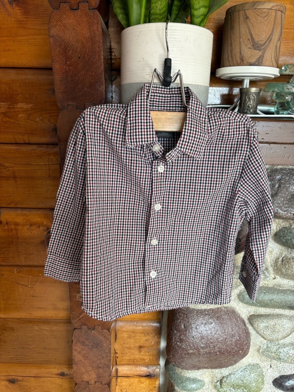 3/$25 Dockers Boys Long-Sleeve Gingham Button-Down Shirt - Size 3T